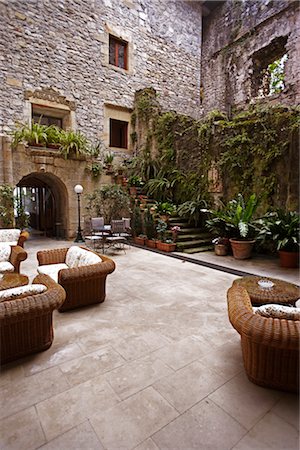 european hotel lobby plants - Paradore Hotel, San Nicolas, Basque Country, Spain Stock Photo - Rights-Managed, Code: 700-02834077