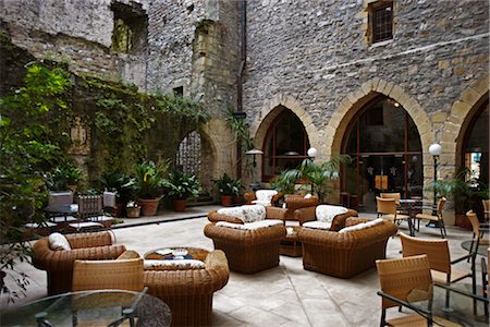 european hotel lobby plants - Paradore Hotel, San Nicolas, Basque Country, Spain Stock Photo - Rights-Managed, Code: 700-02834078