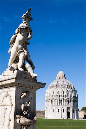 piazza del duomo - Battistero di San Giovanni et la cathédrale de Pise, Campo dei Miracoli, Pise, Toscane, Italie Photographie de stock - Rights-Managed, Code: 700-02833402