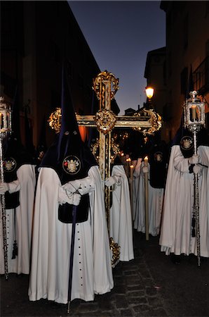 people walking on streets in spain - Easter Procession, Granada, Andalucia, Spain Stock Photo - Rights-Managed, Code: 700-02833883