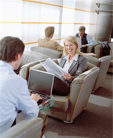 Business People Waiting in Airport Lounge Stock Photo - Rights-Managed, Code: 700-02887158