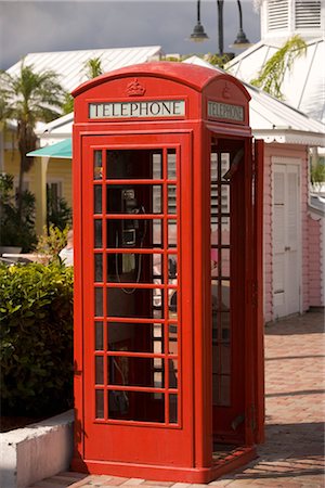 english phone box - British Phone Booth, Grand Bahama Island, Bahamas Stock Photo - Rights-Managed, Code: 700-02887346