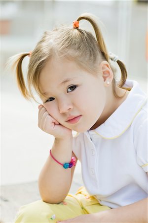 serious little girl - Portrait of Little Girl Stock Photo - Rights-Managed, Code: 700-02883129