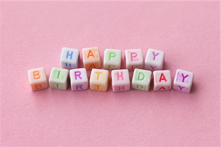 Alphabet Cubes Spelling Happy Birthday Stock Photo - Rights-Managed, Code: 700-02903785
