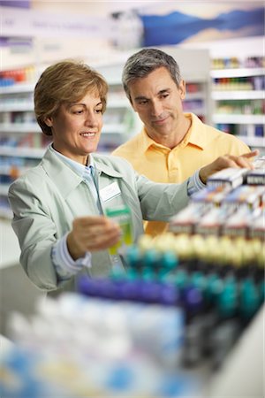 store shelf medicine - Pharmacist Helping Customer Stock Photo - Rights-Managed, Code: 700-02912451