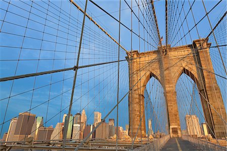 pont de brooklyn - Pont de Brooklyn et de Lower Manhattan, Manhattan, New York, New York, USA Photographie de stock - Rights-Managed, Code: 700-02912861