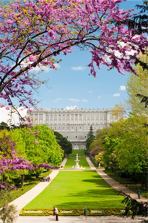 Campo del Moro et le Palacio Real, Madrid, Espagne Photographie de stock - Rights-Managed, Code: 700-02912940