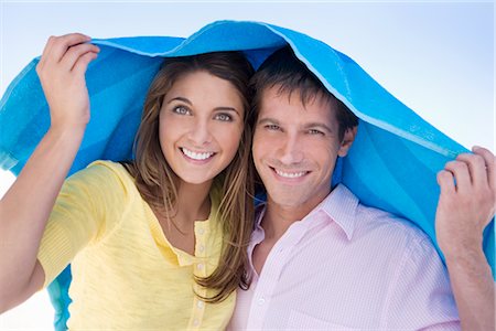 Couple Standing Under a Towel Stock Photo - Rights-Managed, Code: 700-02913026