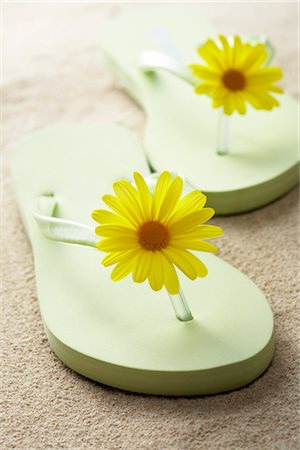 spa zen - Flip Flops on the Beach Stock Photo - Rights-Managed, Code: 700-02913154