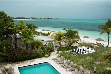 pool ocean view - Coral Reef and Beach with Chess Set, Turks and Caicos Stock Photo - Rights-Managed, Code: 700-02922910