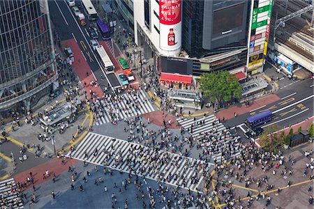 people busy viewed from above - Shibuya District, Tokyo, Kanto Region, Honshu, Japan Stock Photo - Rights-Managed, Code: 700-02935638