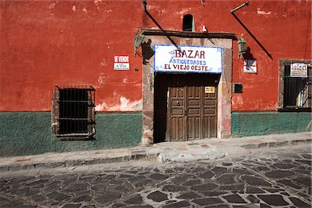 facade of colonial city - Store Front, San Miguel de Allende, Guanajuato, Mexico Stock Photo - Rights-Managed, Code: 700-02935861