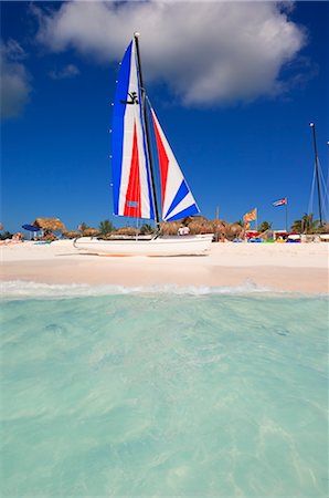 sailboat beach - Beach at Playa Serena, Cayo Largo, Cuba Stock Photo - Rights-Managed, Code: 700-02943344