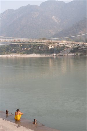 Person Meditating by Ganges River, Rishikesh, Uttarakhand, India Stock Photo - Rights-Managed, Code: 700-02957963