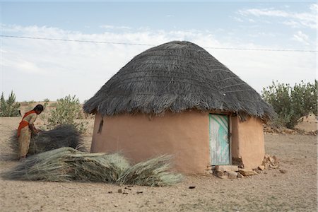 Village, Thar Desert, Rajasthan, India Foto de stock - Con derechos protegidos, Código: 700-02958005