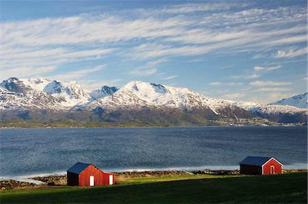 red barn in field - Ofotfjorden, Near Narvik, Norway Stock Photo - Rights-Managed, Code: 700-02967752