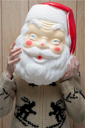 simsearch:700-02972955,k - Person with Santa Mask Stock Photo - Rights-Managed, Code: 700-02972961