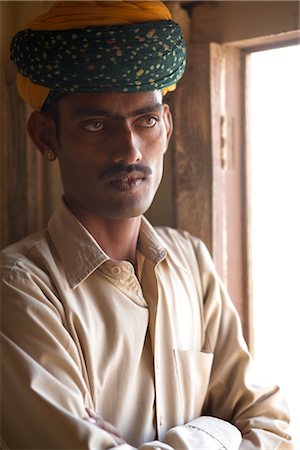 Portrait d'homme Meherangarh, Jodhpur, Rajasthan, Inde Photographie de stock - Rights-Managed, Code: 700-02973008