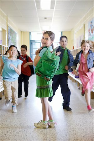 run looking over shoulder - Group of Students in Hallway Stock Photo - Rights-Managed, Code: 700-02989944