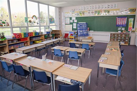 simsearch:700-02121517,k - Interior of Grade One Classroom Stock Photo - Rights-Managed, Code: 700-02989948