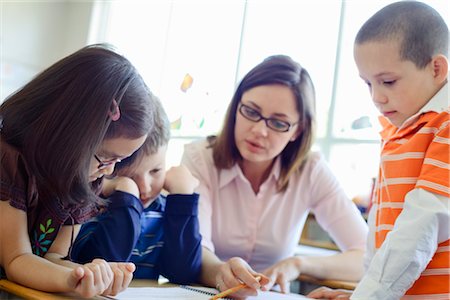 Children and Teacher in Grade One Classroom Stock Photo - Rights-Managed, Code: 700-02989956