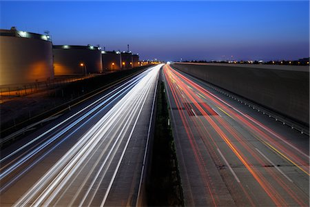 plants blurred - Highway Next to the Oil Refinery in Schwechat, Vienna, Austria Stock Photo - Rights-Managed, Code: 700-02990036