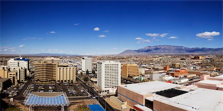 Downtown Albuquerque and Sangre de Cristo Mountains, New Mexico, USA Foto de stock - Con derechos protegidos, Código: 700-03004134