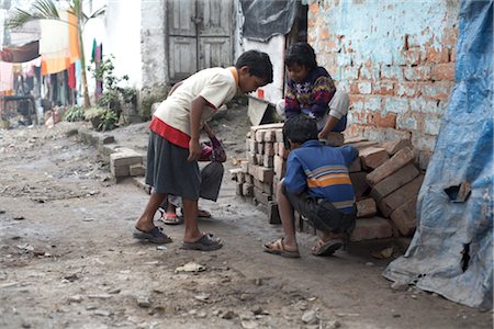 poverty asia - Children Outdoors, Tilijara, Kolkata, West Bengal, India Stock Photo - Rights-Managed, Code: 700-03004193