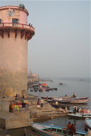 Boats on Ganges River, Varanasi, Uttar Pradesh, India Stock Photo - Rights-Managed, Code: 700-03004220