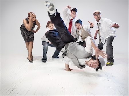 funky man on white background - Breakdancers Stock Photo - Rights-Managed, Code: 700-03005075