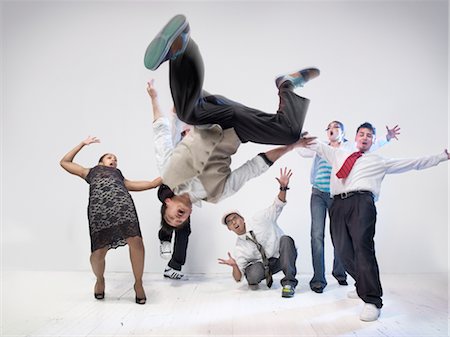 picture of someone dancing jump in the air - Breakdancers Stock Photo - Rights-Managed, Code: 700-03005076