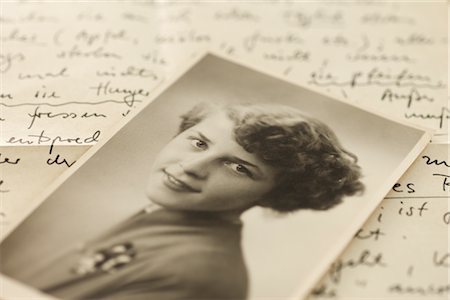 Letter and Vintage Photograph Stock Photo - Rights-Managed, Code: 700-03003490