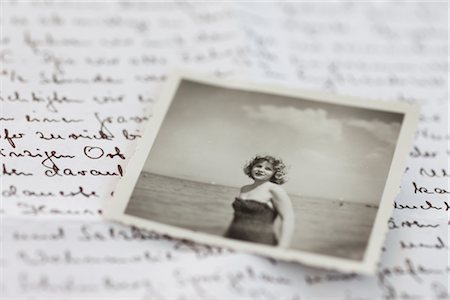 pictures of black and white writing letter - Letter and Photograph of Woman from 1950s Stock Photo - Rights-Managed, Code: 700-03003491