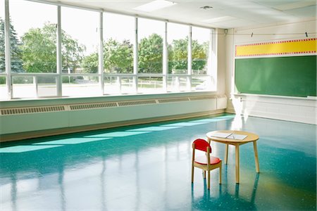 paper on board - Chair and Desk in Classroom Stock Photo - Rights-Managed, Code: 700-03003779