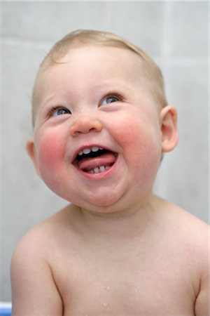 funny pictures of kids bathing - Happy Baby Having a Bath Stock Photo - Rights-Managed, Code: 700-03017081