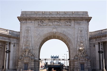 Entrance to Manhattan Bridge, New York City, New York, USA Stock Photo - Rights-Managed, Code: 700-03017156