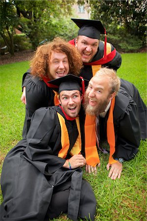 school kneeling - Graduates on Ground Stock Photo - Rights-Managed, Code: 700-03017521