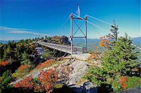 suspended bridge - Suspension Bridge, Grandfather Mountain, North Carolina, USA Stock Photo - Rights-Managed, Code: 700-03017698