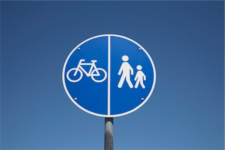 pedestrian sign - Bicycle and Pedestrian Crossing Sign Stock Photo - Rights-Managed, Code: 700-03017818