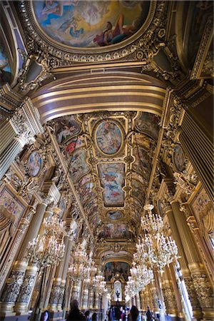 people at the opera - Grand Foyer, Opera National de Paris, Palais Garnier, Paris, Ile-de-France, France Stock Photo - Rights-Managed, Code: 700-03018105