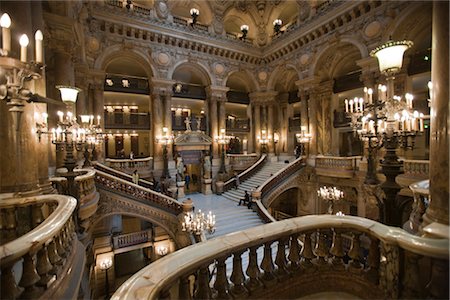 european staircase - Grand Staircase, Opera National de Paris, Palais Garnier, Paris, Ile-de-France, France Stock Photo - Rights-Managed, Code: 700-03018109