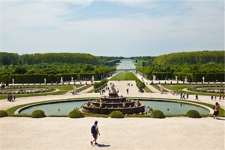 famous city fountains - The Gardens and the Grand Canal at Versailles, Paris, France Stock Photo - Rights-Managed, Code: 700-03018195