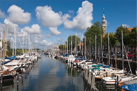 Yachts dans le port, Veere, Zeeland, Pays-Bas Photographie de stock - Rights-Managed, Code: 700-03054106