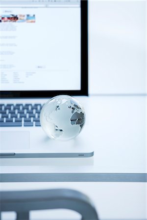 social media and business - Glass Globe and Laptop Computer Stock Photo - Rights-Managed, Code: 700-03058961