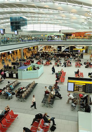 people busy viewed from above - Terminal 5, Heathrow Airport, London, England Stock Photo - Rights-Managed, Code: 700-03059050