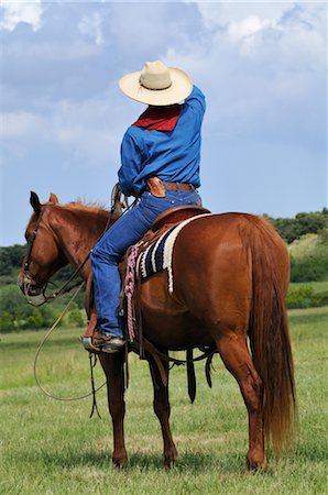 Cow-boy à cheval Photographie de stock - Rights-Managed, Code: 700-03053989