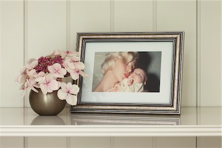 photograph print - Framed Photograph and Flowers Stock Photo - Rights-Managed, Code: 700-03067909