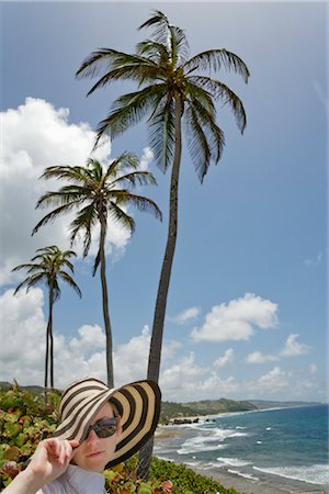 palm trees in rows - Woman Wearing Hat, Bathsheba, Barbados Stock Photo - Rights-Managed, Code: 700-03068207