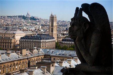 simsearch:700-00556482,k - Gargoyle on Notre Dame Overlooking Paris, France Stock Photo - Rights-Managed, Code: 700-03068283