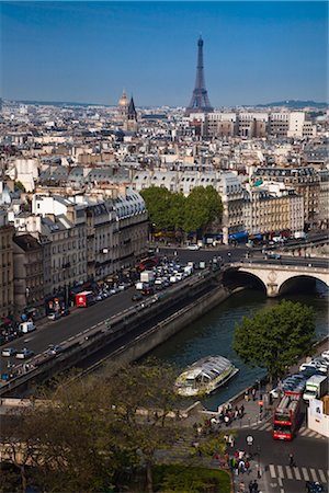 paris rooftops skyline eiffel - River Seine and Eiffel Tower, Paris, France Stock Photo - Rights-Managed, Code: 700-03068301